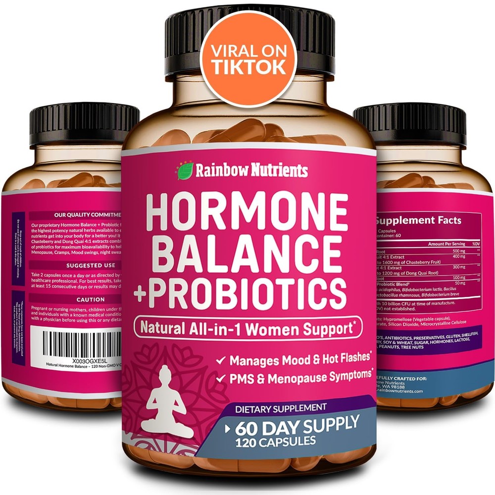 Rainbow Nutrients Hormone Balance Probiotics Women Menopause Relief Maca 120Caps