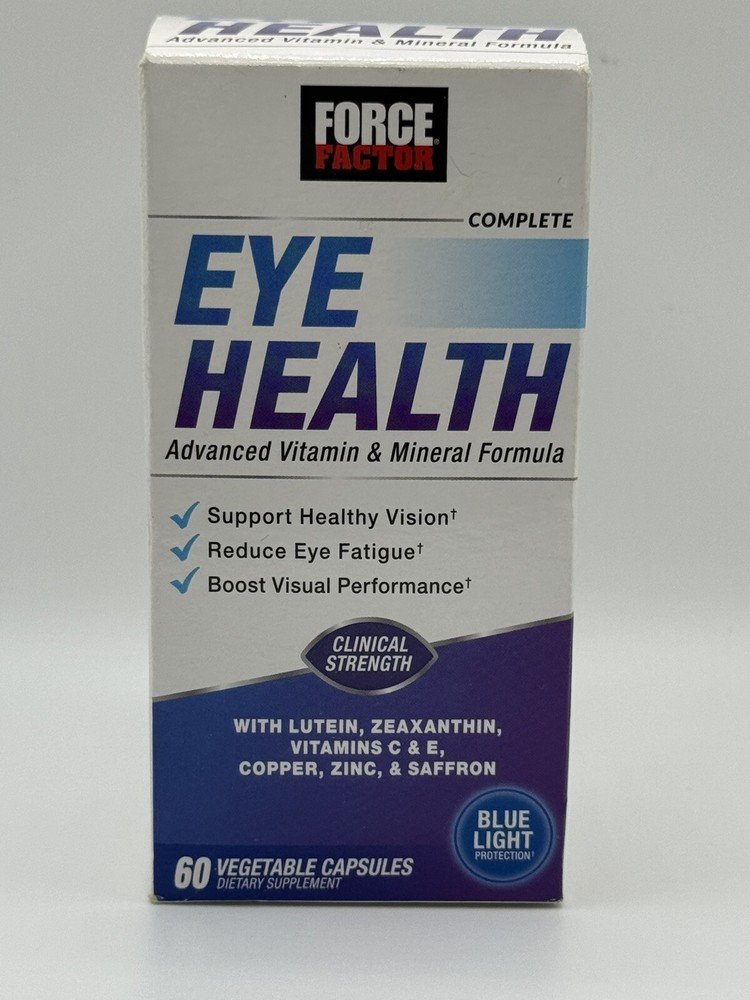 Force Factor Complete Eye Health Clinical Strength Eye Vitamins Ex 05/26 Box Dam