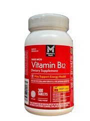 Vitamin B12 5000 mcg, 300 count — Cherry Flavored Exp 2029