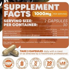 Turkesterone 1-5X 1000 Mg Organic Caps Vitamin Muscle Development & Recovery