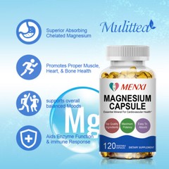 Magnesium Capsules Complex Glycinate Citrate Malate Oxide For Unisex 120Capsules