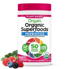 Orgain Organic Greens Powder + 50 Superfoods Drink Mix – Berry – 9.9oz *04/2027*