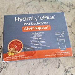 2 HYDROLYTE PLUS Liver Support Electrolyte DRINK Mix 40 Packets ORANGE GINGER