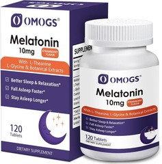 Melatonin, Fast Dissolve Melatonin 10mg Tablets, with L-Theanine, L-Glycine &…