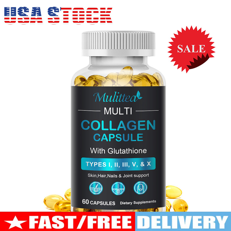 60pcs Collagen Capsules,with Glutathione,Hair,Nails &Joint Support Supplement