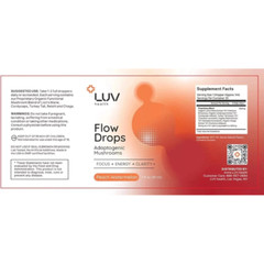 LUV Health Flow Drops – Adaptogen Mushroom Blend – Peach Watermelon Flavor – 1 #
