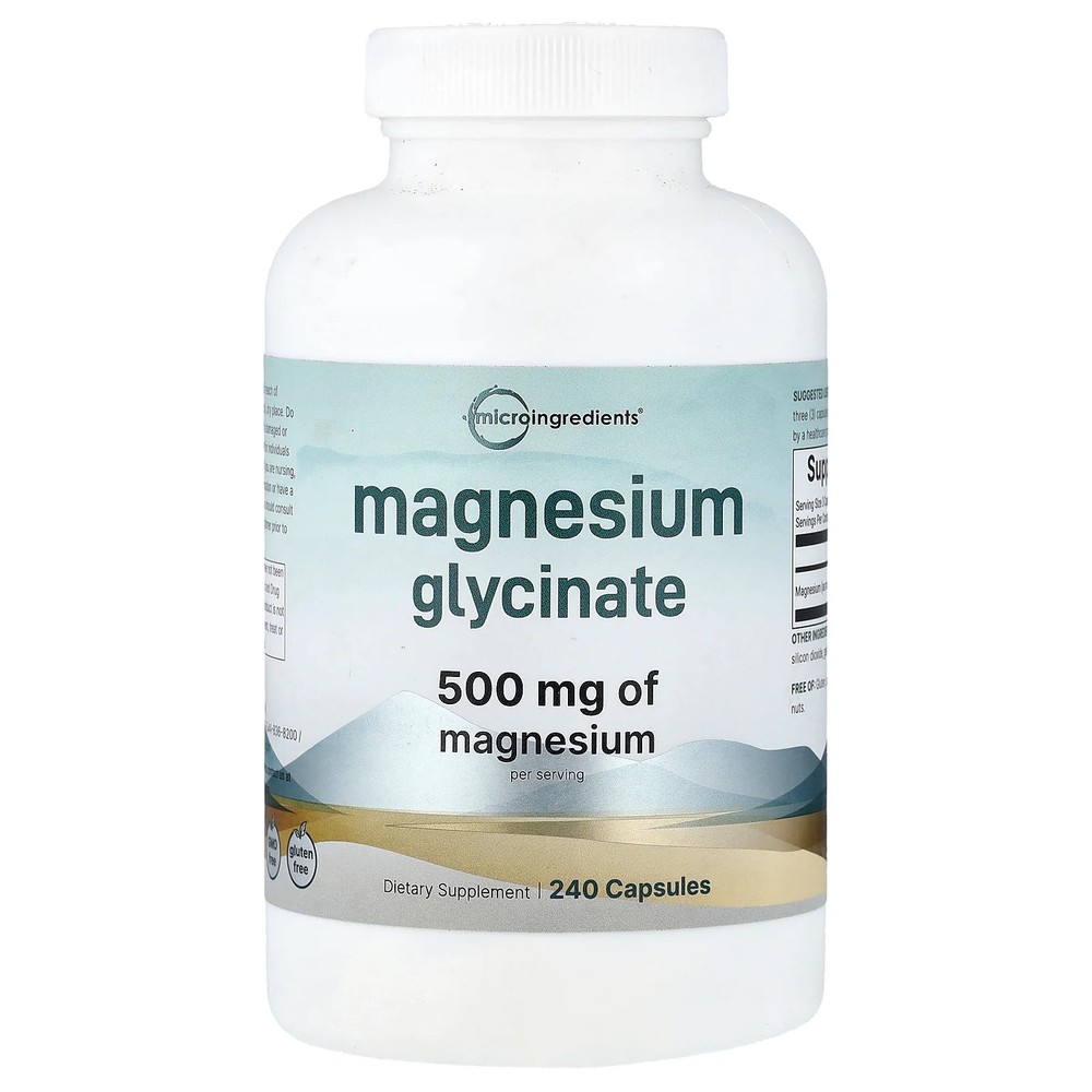 2 X Micro Ingredients, Magnesium Glycinate, 240 Capsules (166 mg per Capsule)