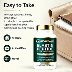 Claranova Elastin Peptides, Marine Elastin Peptide Skin Tightening Formula, 60pc