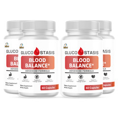 GLUCO STASIS- Blood Support- 4 Bottles- 240 Capsules