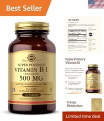 Gluten Free Vitamin B1 Thiamin 500 mg – Nourish Energy and Nerves – 100 Tablets