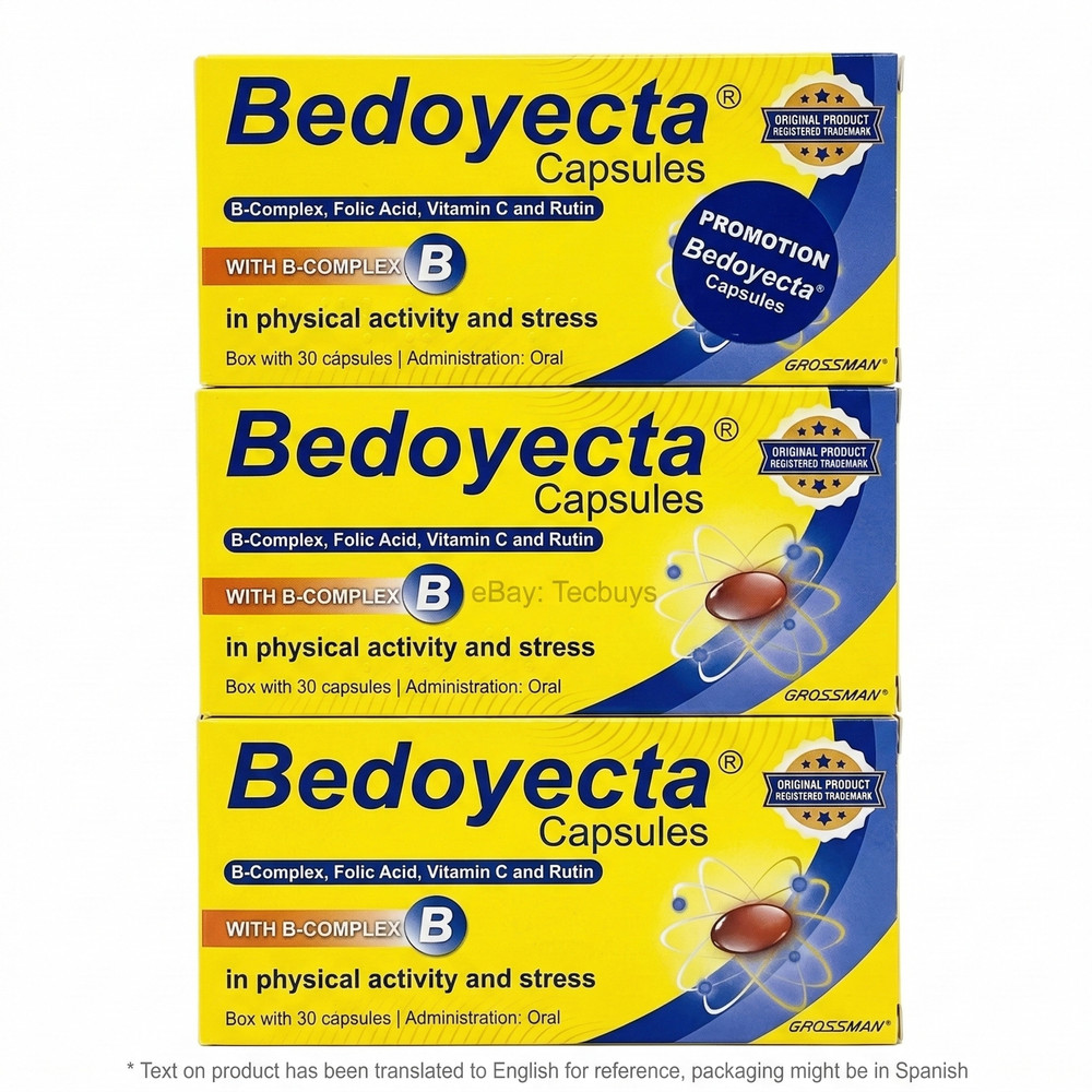 Bedoyecta Multivitamin B Complex Folic Acid Vitamin C 90 Capsules 3 Pack New USA