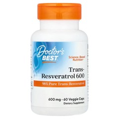 2 X Doctor’s Best, Trans-Resveratrol 600, 600 mg, 60 Veggie Caps