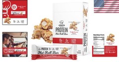 Nut Roll Bars: Vanilla Caramel Peanut – 10g Protein, Zero Sugar – 10 Ct Box