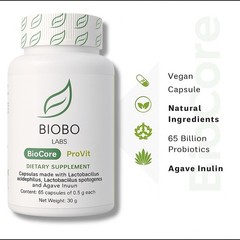 BioCore ProVit Probiotics 120 Vegan Capsules with Agave Inulin