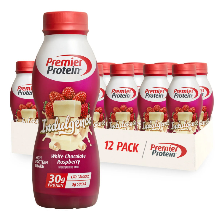 Premier Protein Indulgence Shake, White Chocolate Raspberry, 11.5 fl oz 12 Count