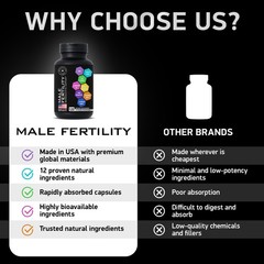 Fertility Supplements for Men Zinc Maca Ashwagandha L Arginine Male Vitality