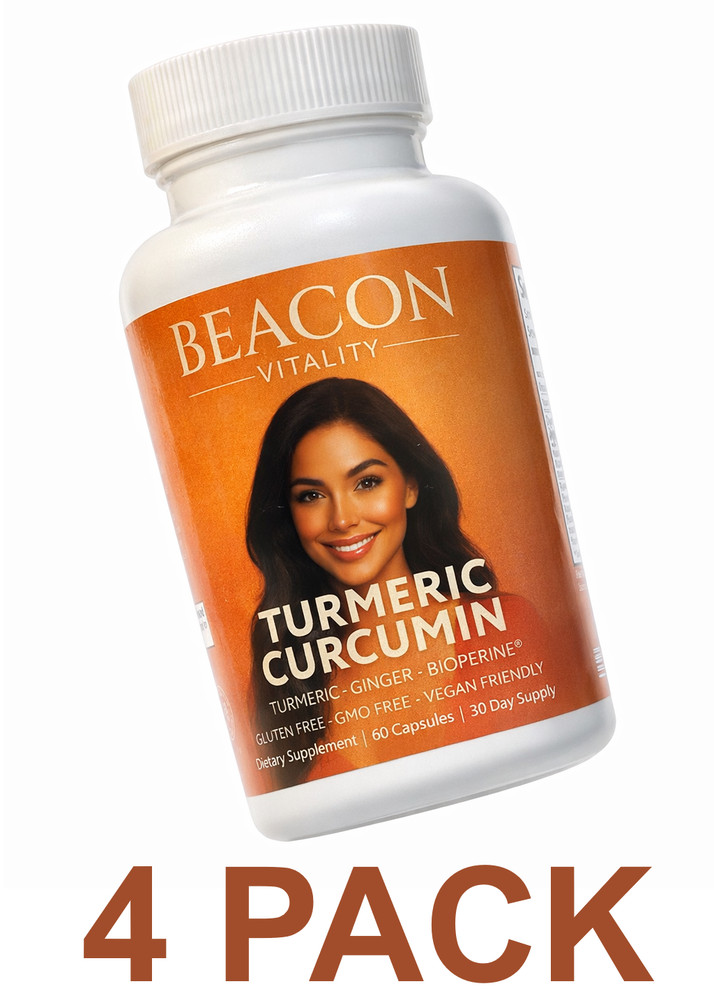 Turmeric+Ginger+Curcumin+Pepper Combo -Premium Quality Ingredients – FOUR PACK