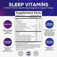 Melatonin Gummies with 12mg – Best Extra Strength, Non-Habit Forming Sleep Gummy