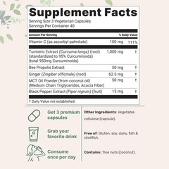 3PACK Micro Ingredients Turmeric Curcumin 1,000mg 6-in-1 Complex 120 Capsules