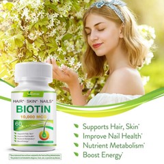 Biotin Capsules 10000mcg – Max Strength, Hair Growth, Strong Nails, Healthy Skin
