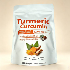 Turmeric Curcumin Supplement with Black Pepper & Ginger 3,000mg with MCT Oil