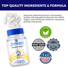 Zeneara, Zeneara Healthy Ear Support for Ear Ringing & Tinnitus (60 Capsules)