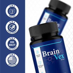 Brain Vex Capsules For Memory Focus & Clarity BrainVex Supplement Pills (60 ct)