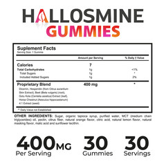 Hallosmine Gummies x30 – Circulation & Vein Support for Swelling & Heavy Legs