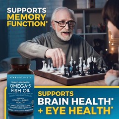 Viva Naturals Triple Strength Omega 3 Fish Oil Supplement – 2500 mg Fish Oil wit