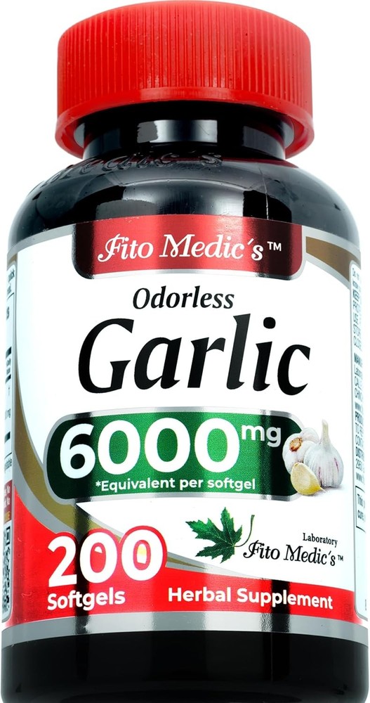 Garlic Pills 6000 mg Equivalent 200 softgels Organic Garlic 200 Softgels Garlic