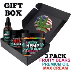 Natural Gummy Bears-Gift Set-Sleep, Calm, Stress, Pain-Holiday gift box-USA MADE