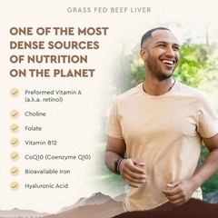 1-3 pack Ancestral Supplements Grassfed Beef Liver – 180 Capsules 500mg