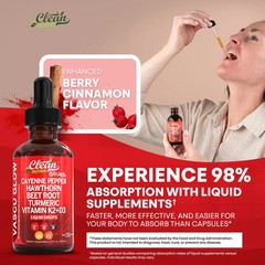 Clean Nutra Cayenne Pepper Supplement Liquid Drops + Hawthorn Berry