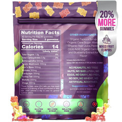 Functional Mushroom Gummies, 2500mg w/Ashwagandha Shiit mix for Focus Immunity