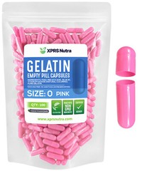Size 0 Pink Empty Gelatin Capsules Gelcaps Pills Kosher Caps
