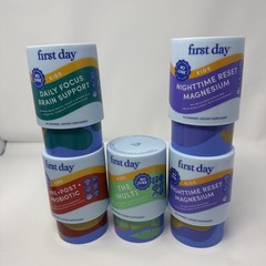 First Day Kids Wellness Bundle 5 Bottles Multi, Probiotic, Brain Support, 2 Magn