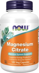 NOW Foods Magnesium Citrate 120 Capsules – Vegan Formula for Enzyme & Nervous sy