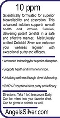 Colloidal Silver 64 oz Angels Lab 10ppm Half a Gallon