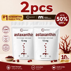 2pac Micro Ingredients Astaxanthin 12mg, 240 Softgels, Dietary Supplement,USA P