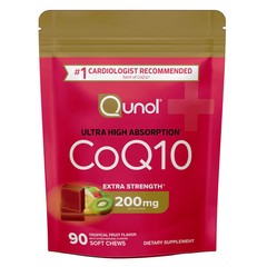 2 X Qunol, CoQ10, Tropical Fruit, 90 Soft Chews (100 mg per Soft Chew)