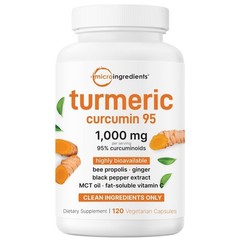 Pure Turmeric Curcumin 1000mg–95% Curcuminoids with Black Pepper,120 Veggie Caps