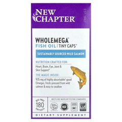 2 X New Chapter, Wholemega� Fish Oil, Tiny Caps�, 180 BSE-Free Softgels