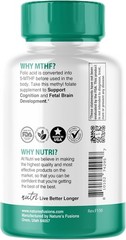 Nutri 5-MTHF L Methylfolate 1MG – 4 Month Supply, 120 Vegan Tablets – Methylated