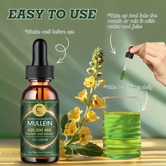 3 Bottles Mullein Leaf Drops Lung Cleanse Respiratory Herbal Drop Health Care