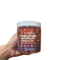 SLSOMU Creatine Monohydrate Gummies 5000mg Strawberry 120ct Taurine Zinc D3