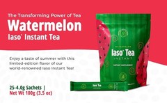 Iaso Instant Tea (Watermelon) Refreshing Flavored Cleansing Tea 25 Sachets