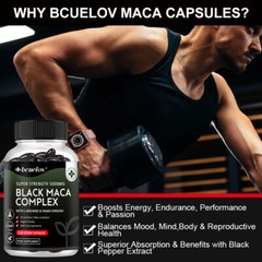 Black Maca Complex Improve Strength Enhance Athletic Performance 30-120 Pills