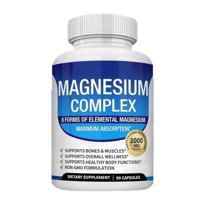 Magnesium Complex 8 Elemental Magnesium Supplement 1000mg Non-GMO 90 Capsules