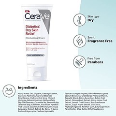 CeraVe Moisturizing Cream for Diabetics’ Dry Skin, 8 Ounce (Pack of 1), WHITE