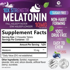 Melatonin 10mg Fast Dissolve Supplements, Sleep Support Supplement for Adults –